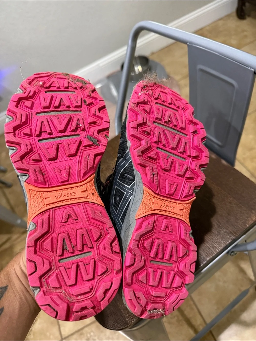 Asics Gray and Hot Pink Women's Athletic Running Shoes size 6